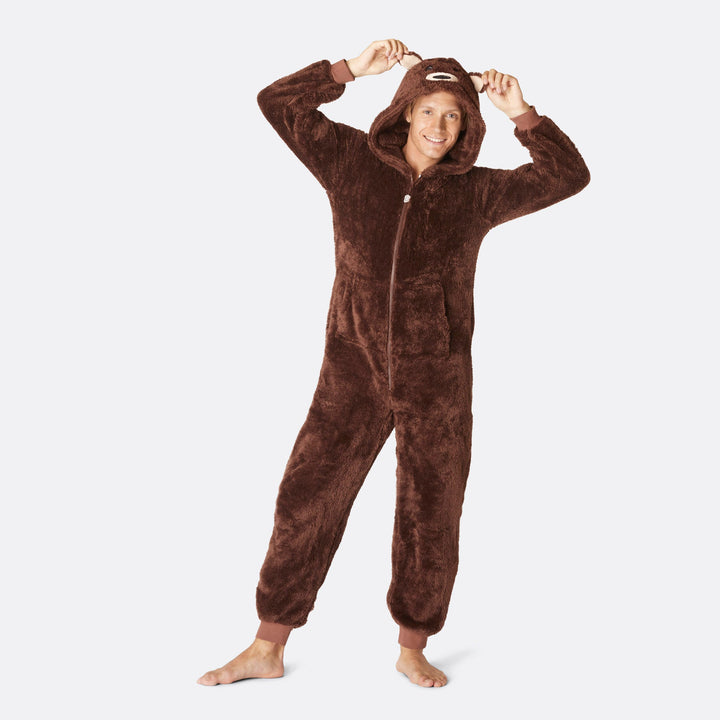 Men's Brown Teddy Bear Onesie