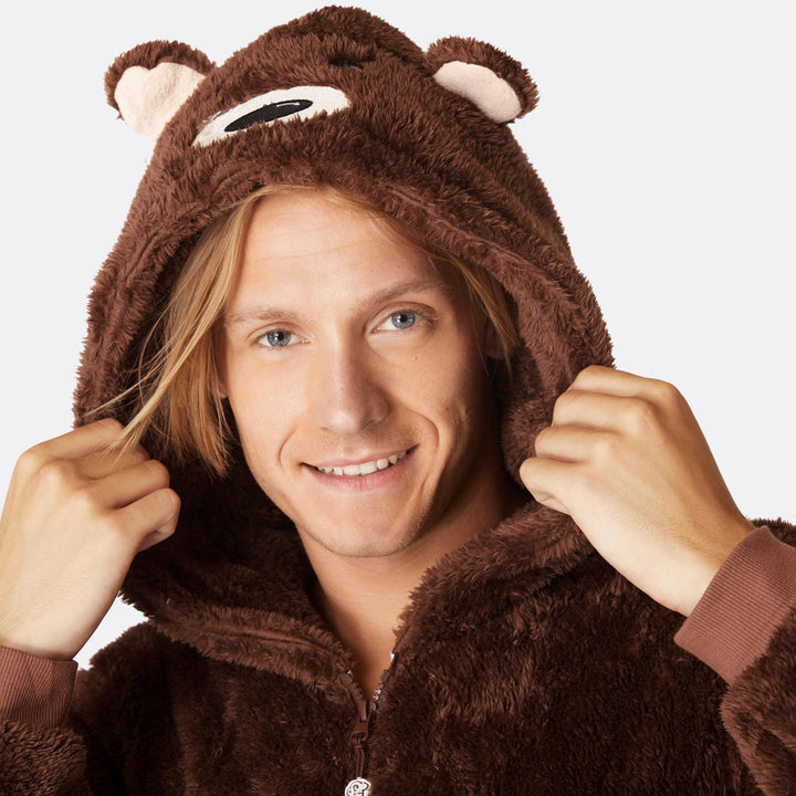 Men's Brown Teddy Bear Onesie