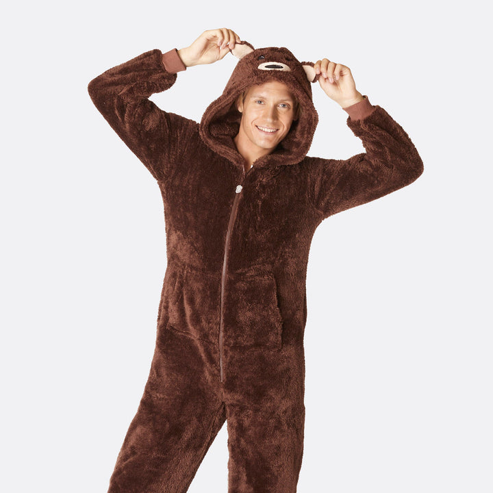 Men's Brown Teddy Bear Onesie