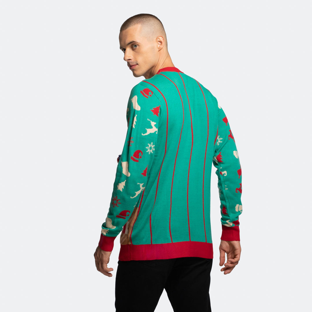 Men's Fireplace Christmas Sweater