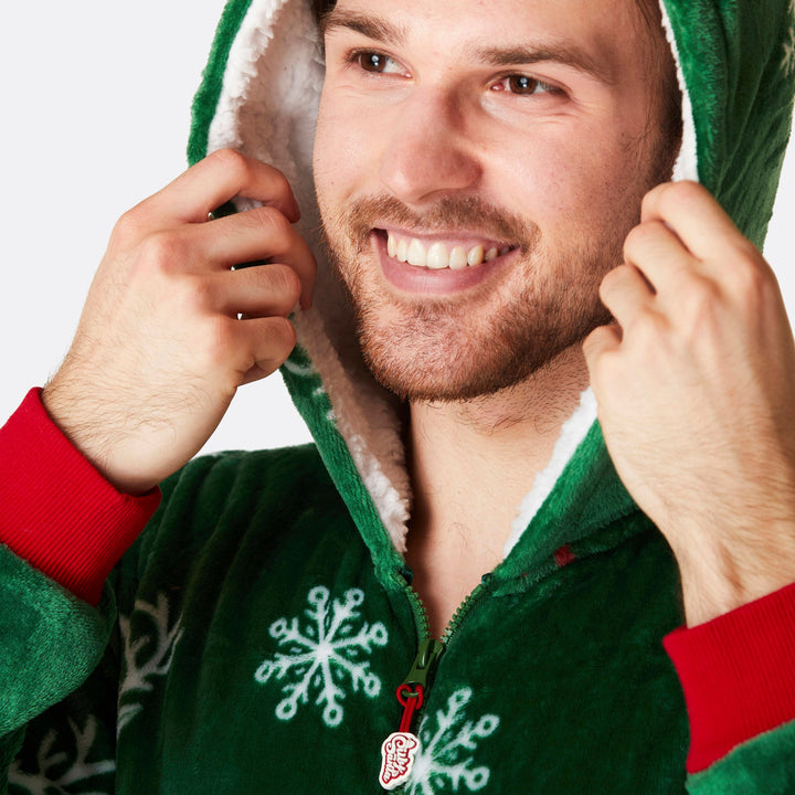 Men's Green Reindeer Onesie