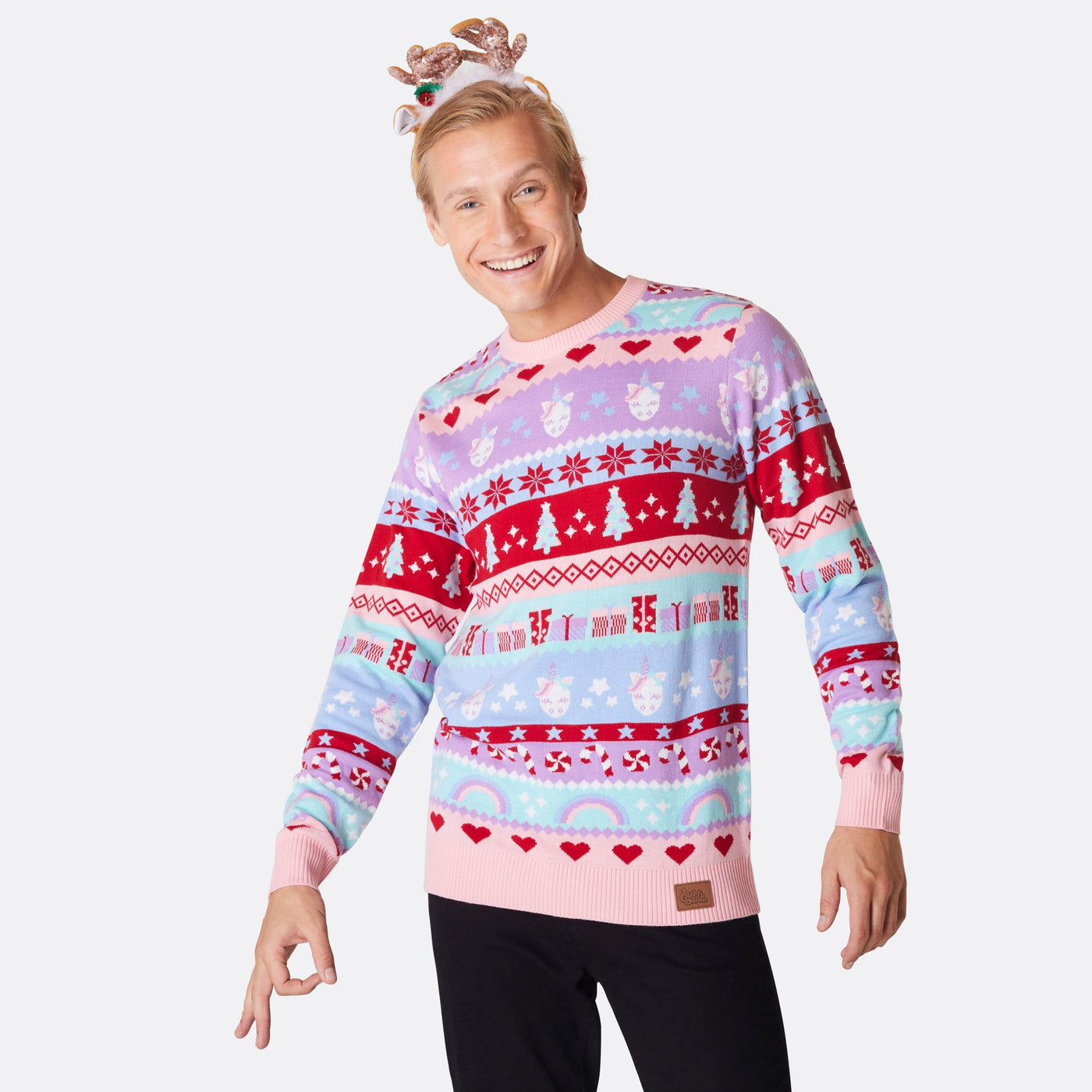 Men's Pink Christmas Sweater