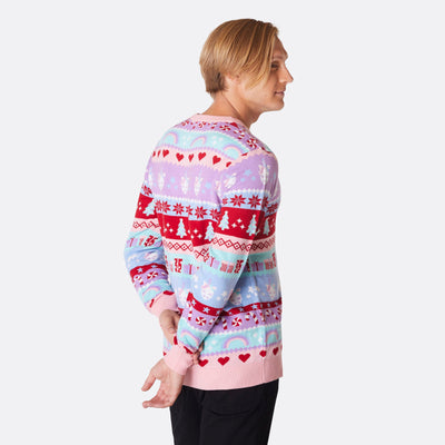 Men's Pink Christmas Sweater