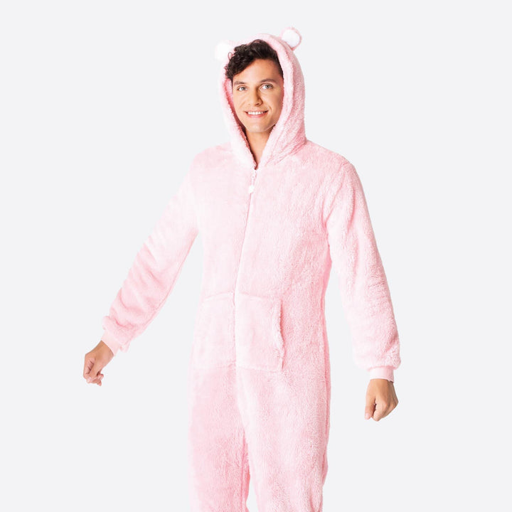 Men's Pink Teddy Bear Onesie