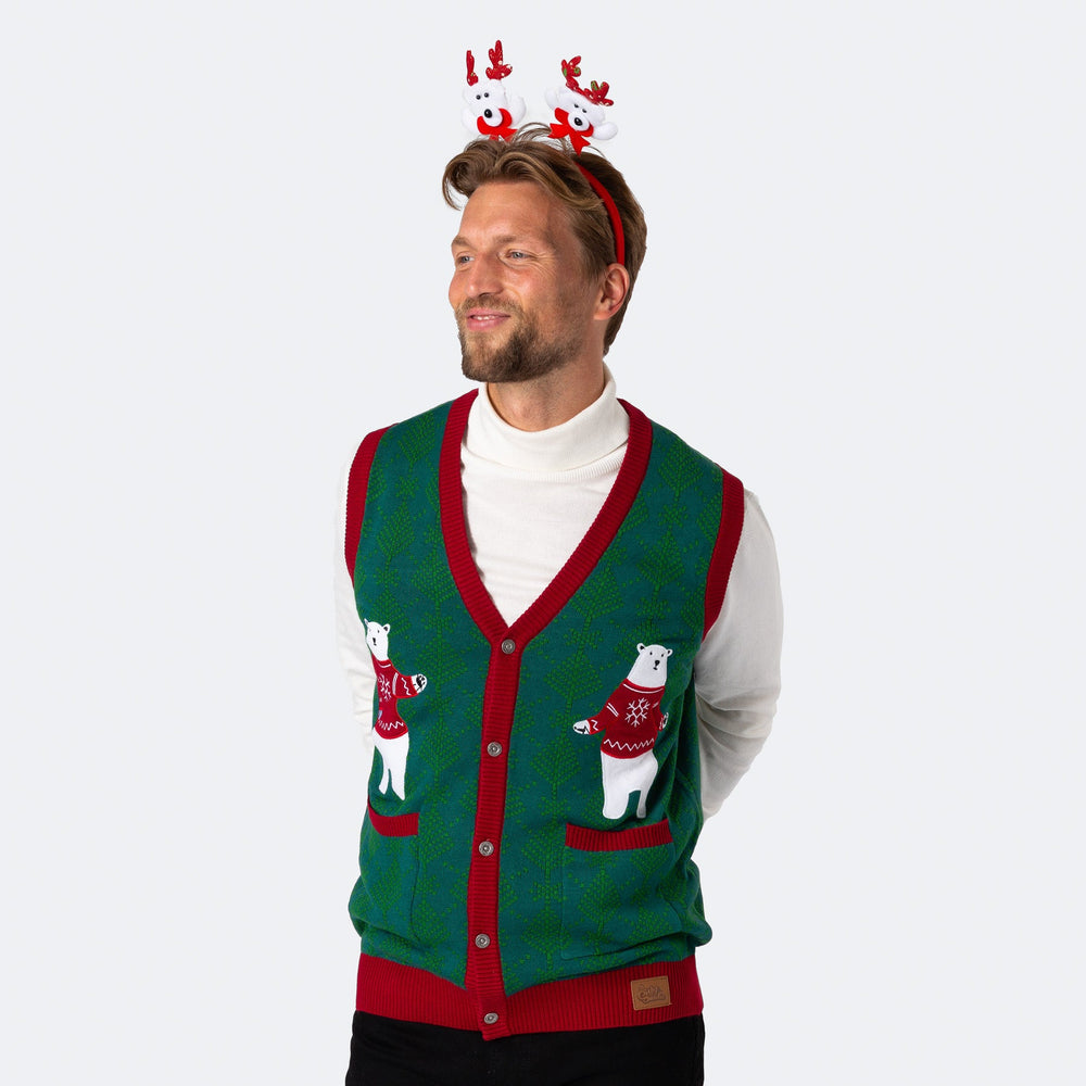 Men's Polar Bear Christmas Waistcoat
