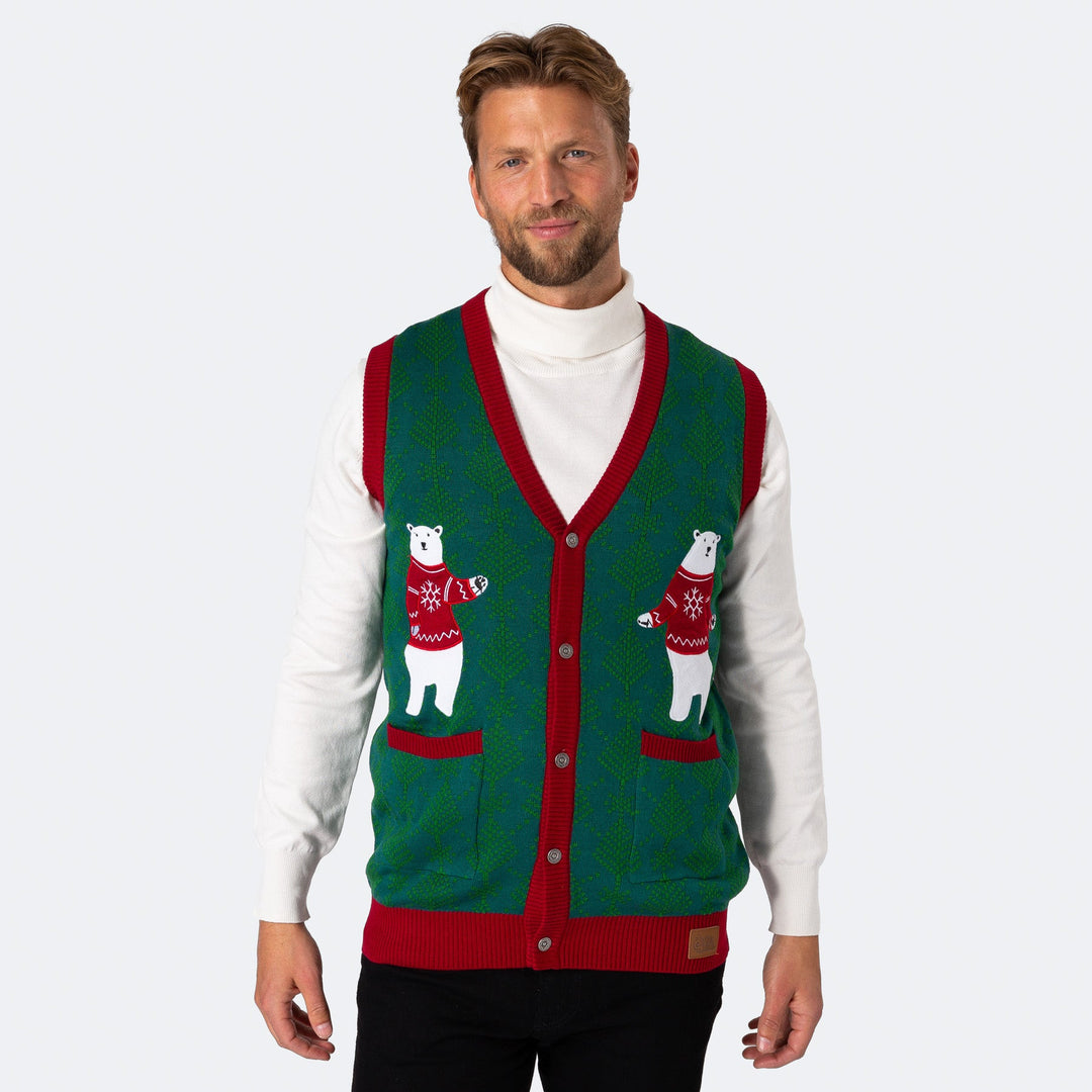 Men's Polar Bear Christmas Waistcoat