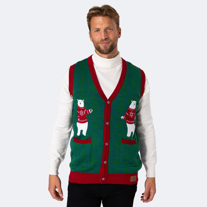 Men's Polar Bear Christmas Waistcoat