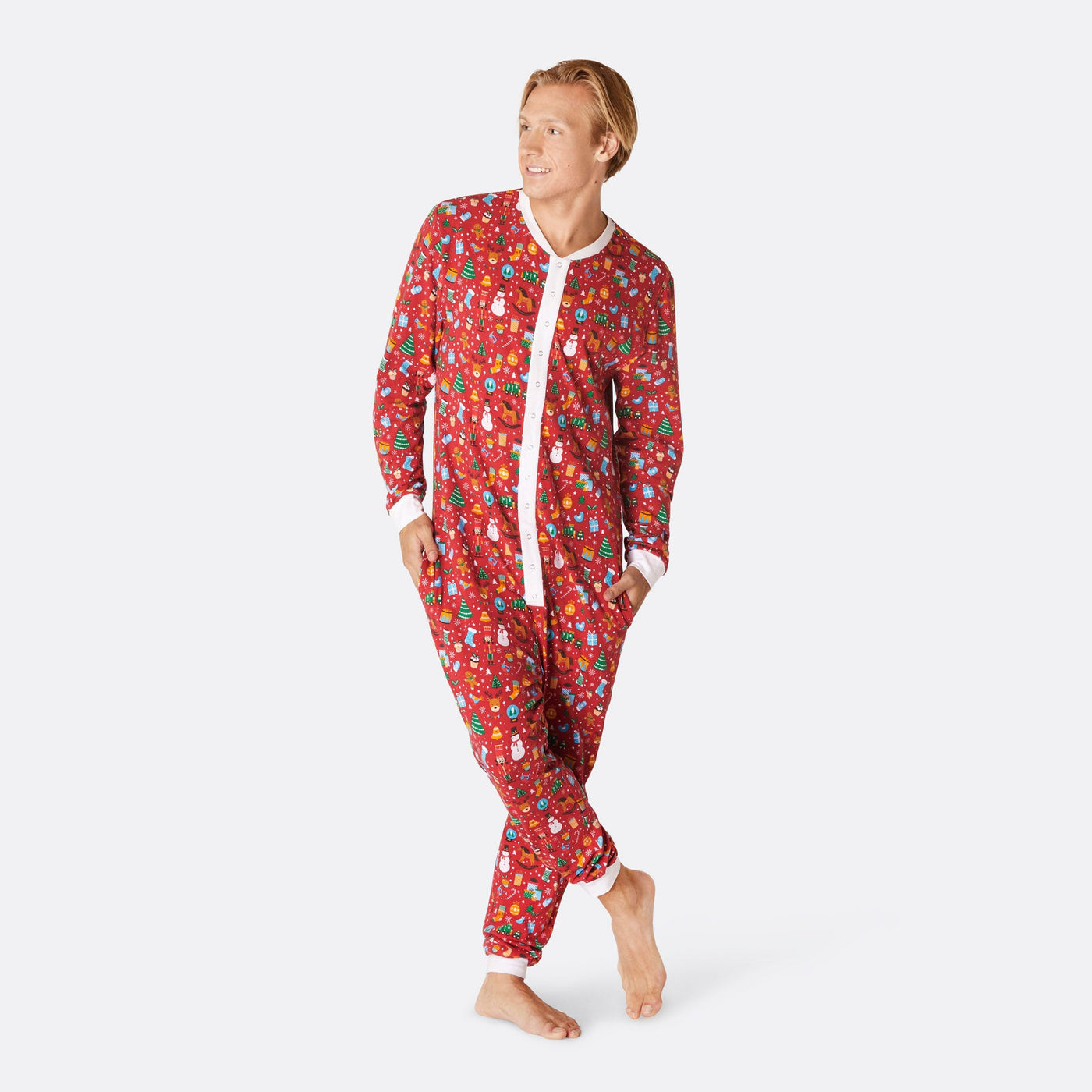 Men's Red Christmas Dream Overall Christmas Pyjamas