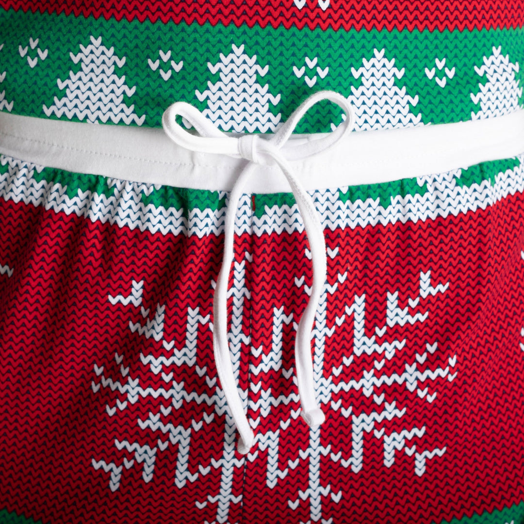 Men's Red Knit Print Christmas Pyjamas