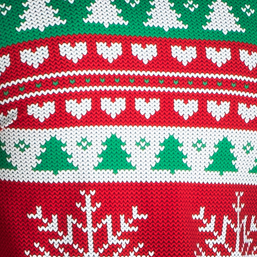 Men's Red Knit Print Christmas Pyjamas