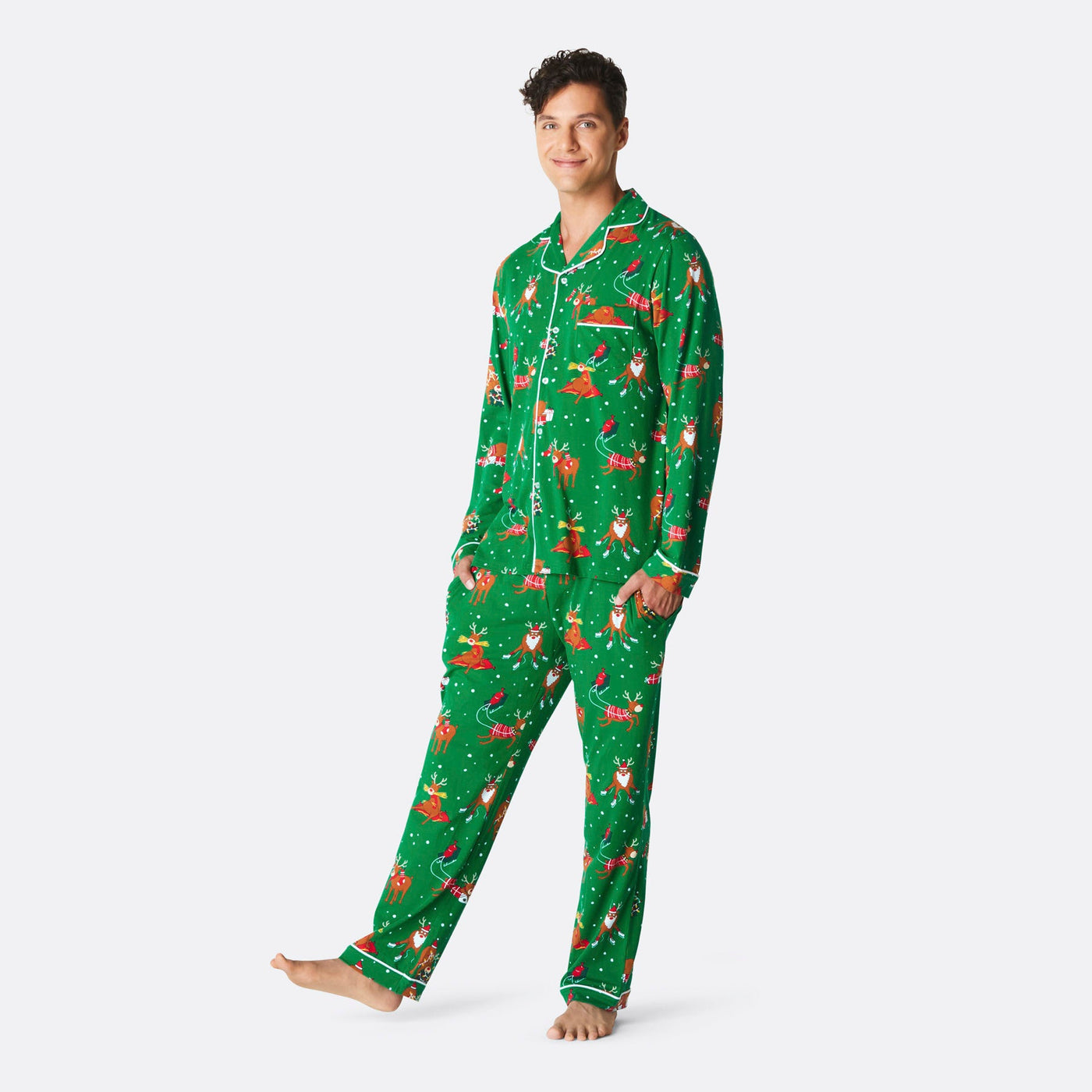Men's Reindeer Collared Christmas Pyjamas