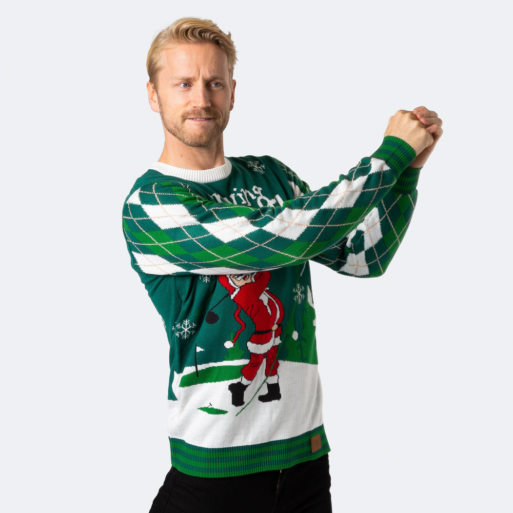 Men's Santa Golfer Christmas Sweater