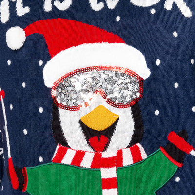 Men's Skiing Pinguin Christmas Sweater