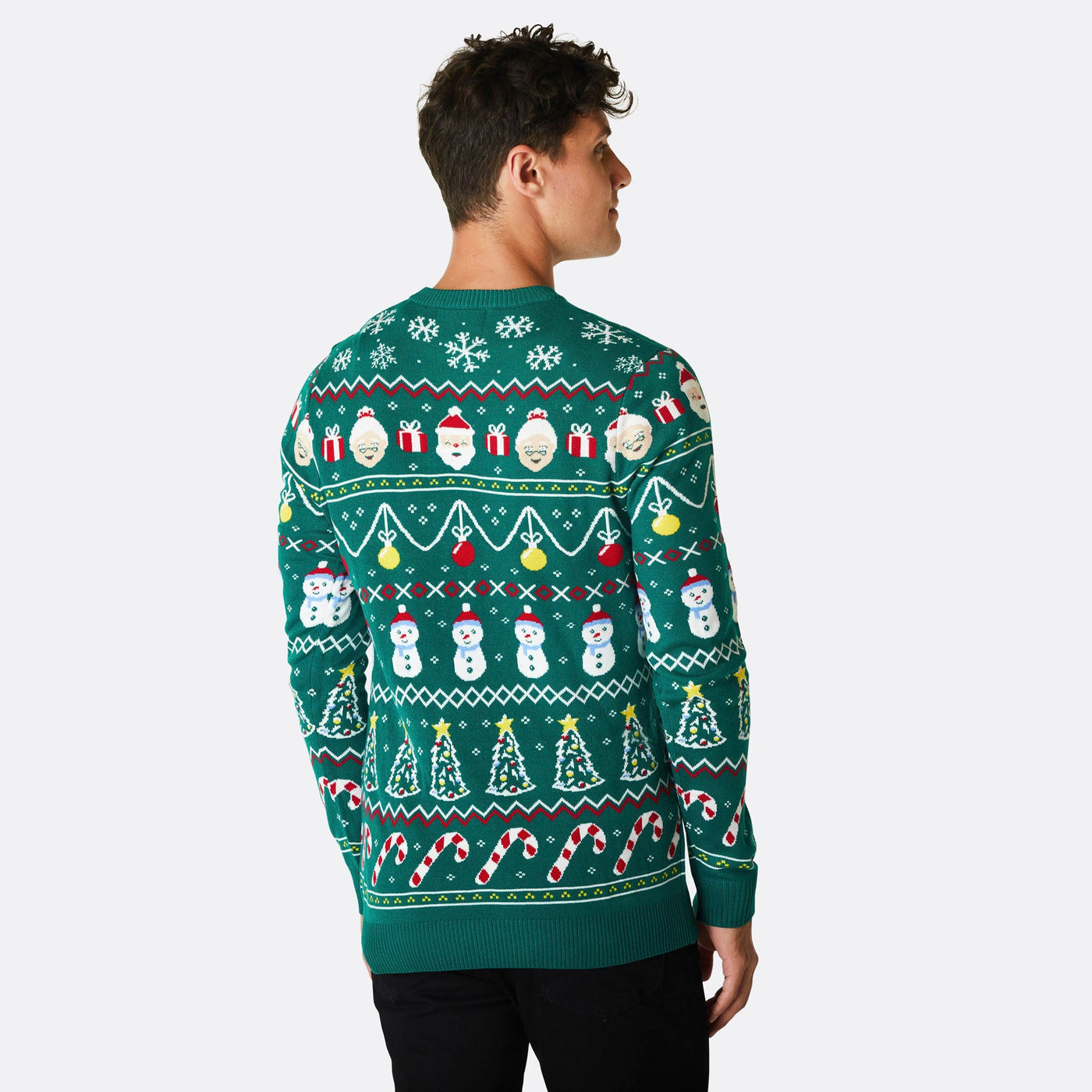 Men's Striped Green Christmas Sweater