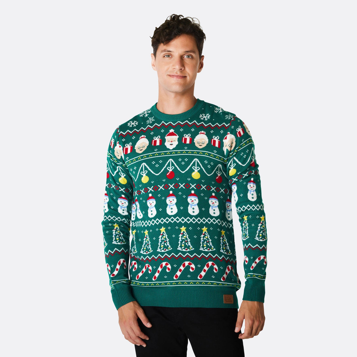 Men's Striped Green Christmas Sweater