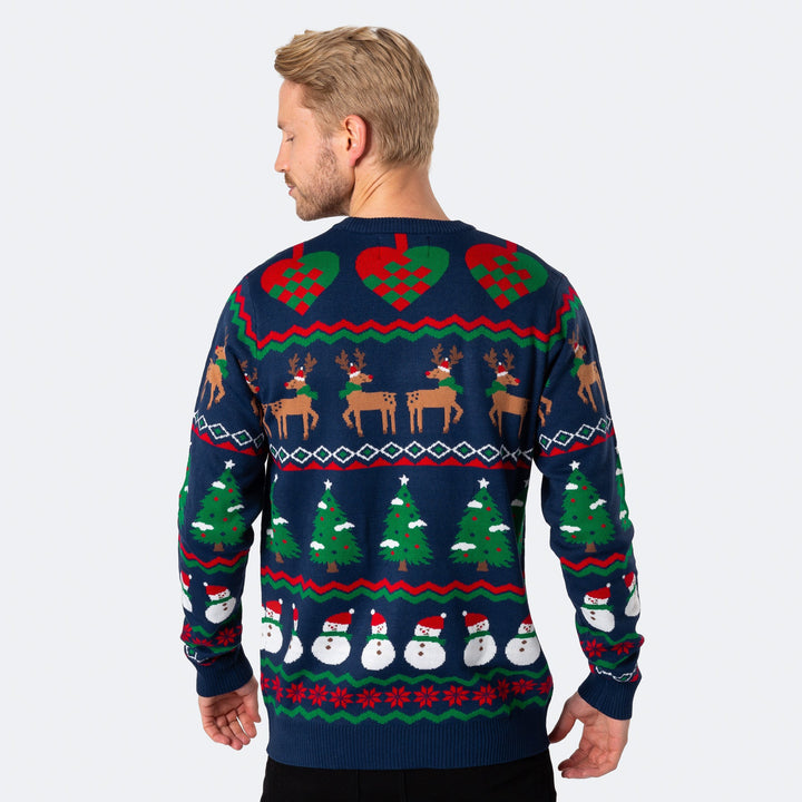 Men's Ugly Blue Christmas Sweater