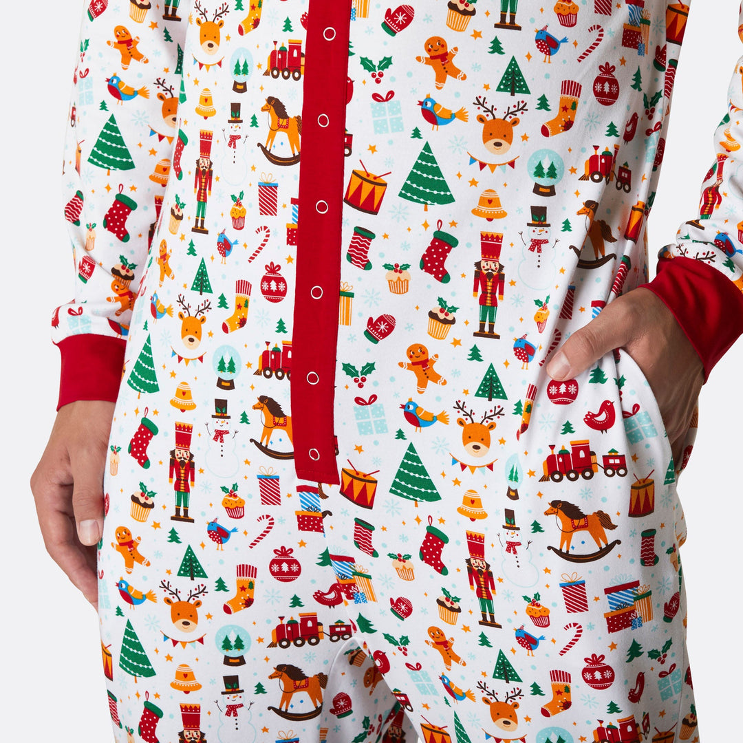 Men's White Christmas Dream Overall Christmas Pyjamas