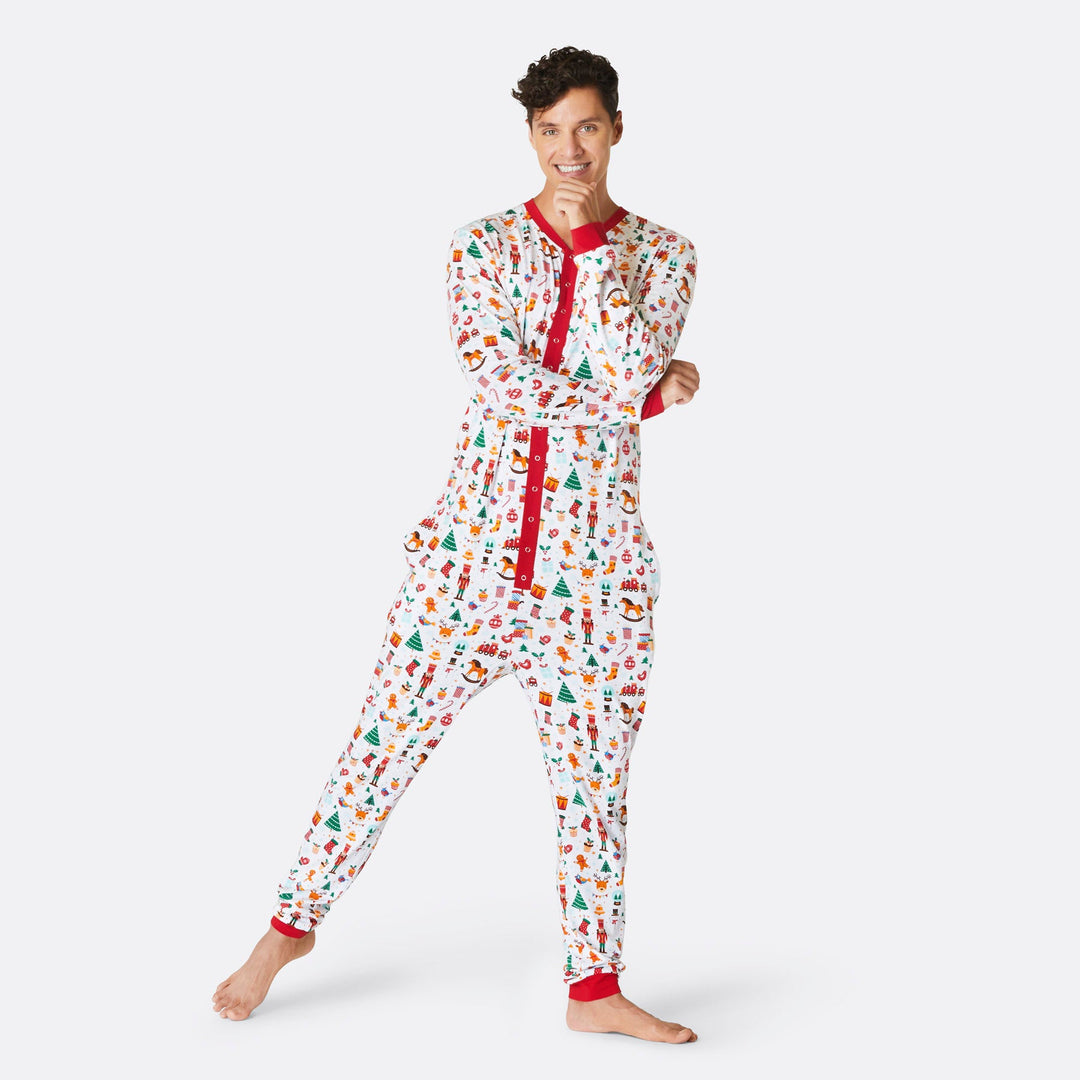 Men's White Christmas Dream Overall Christmas Pyjamas