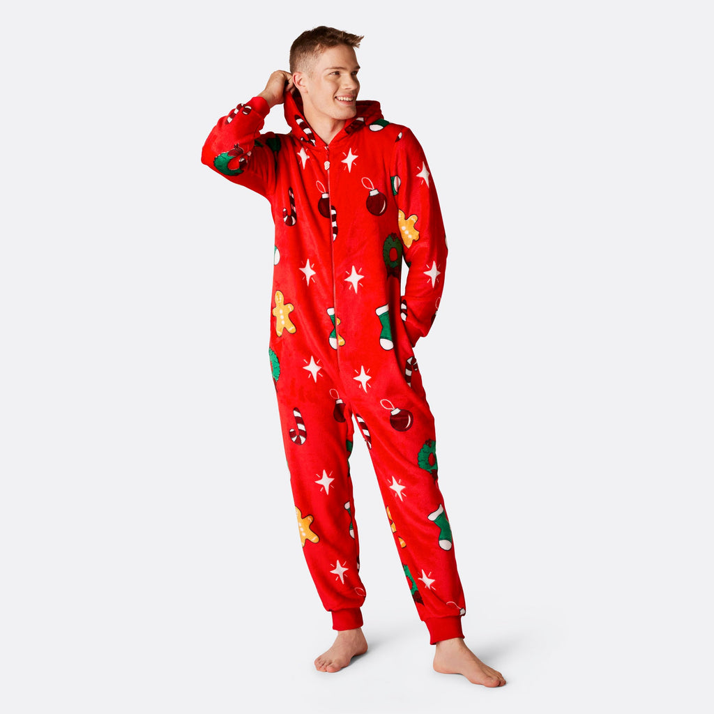 Mens red onesie discount pajamas