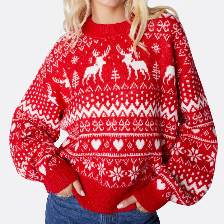 Women's Reindeer Oversized Christmas Sweater