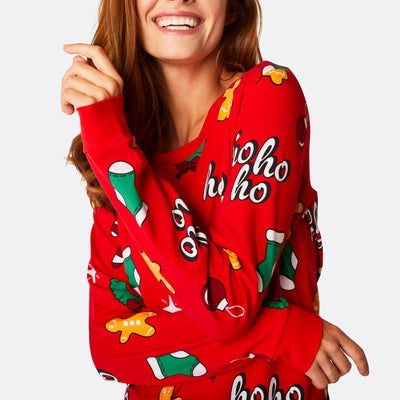 Women's Red Hohoho Christmas Pyjamas