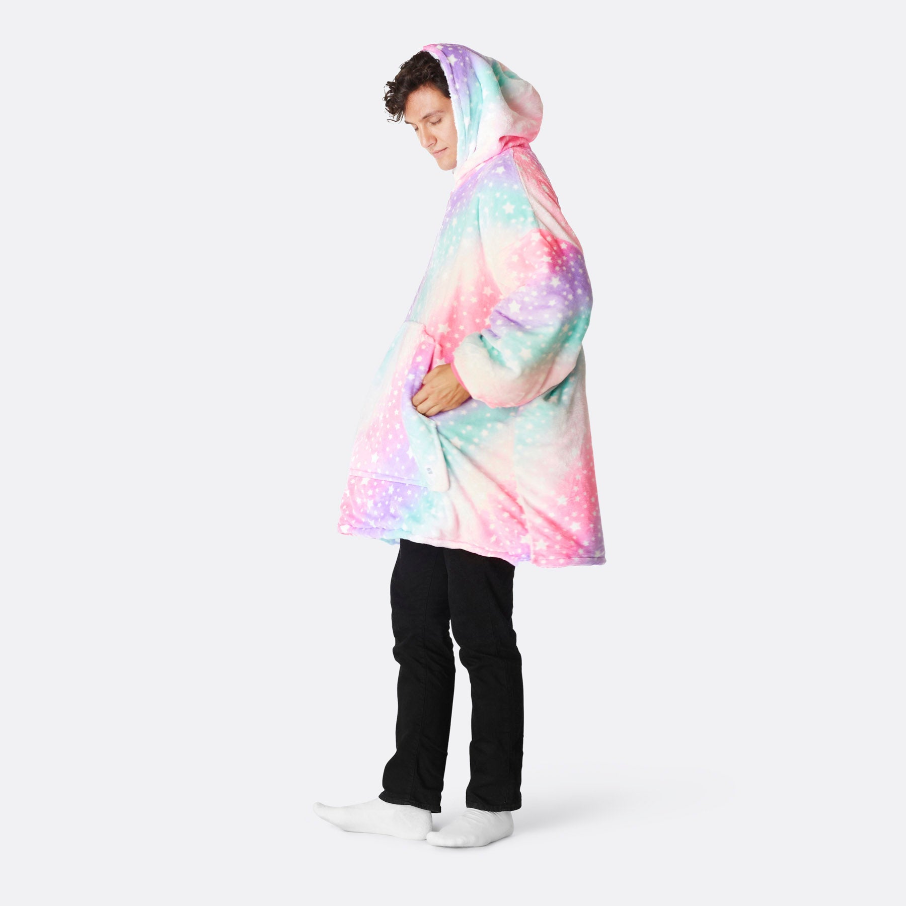 Pink rainbow hoodie hotsell