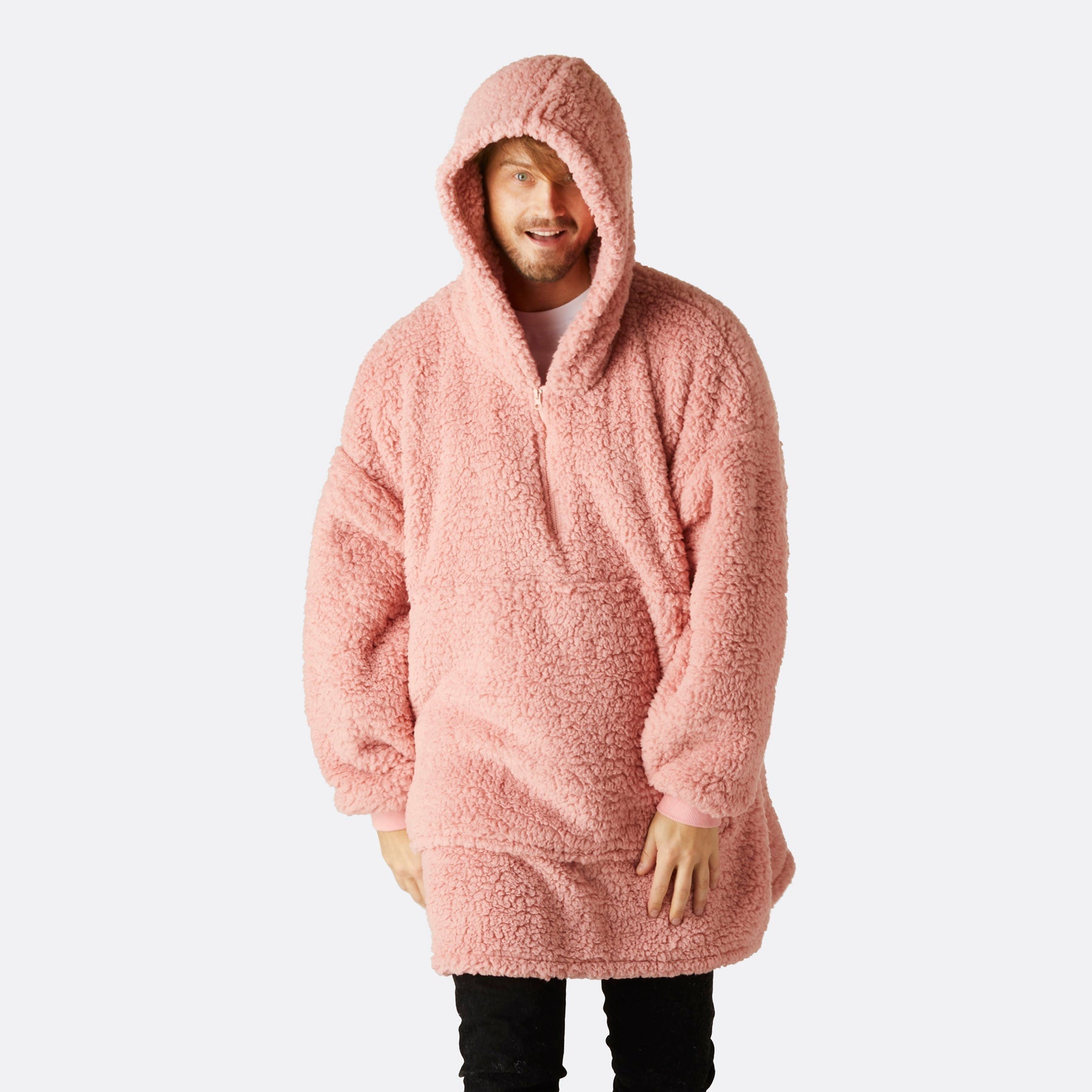 Pink sherpa sweatshirt on sale