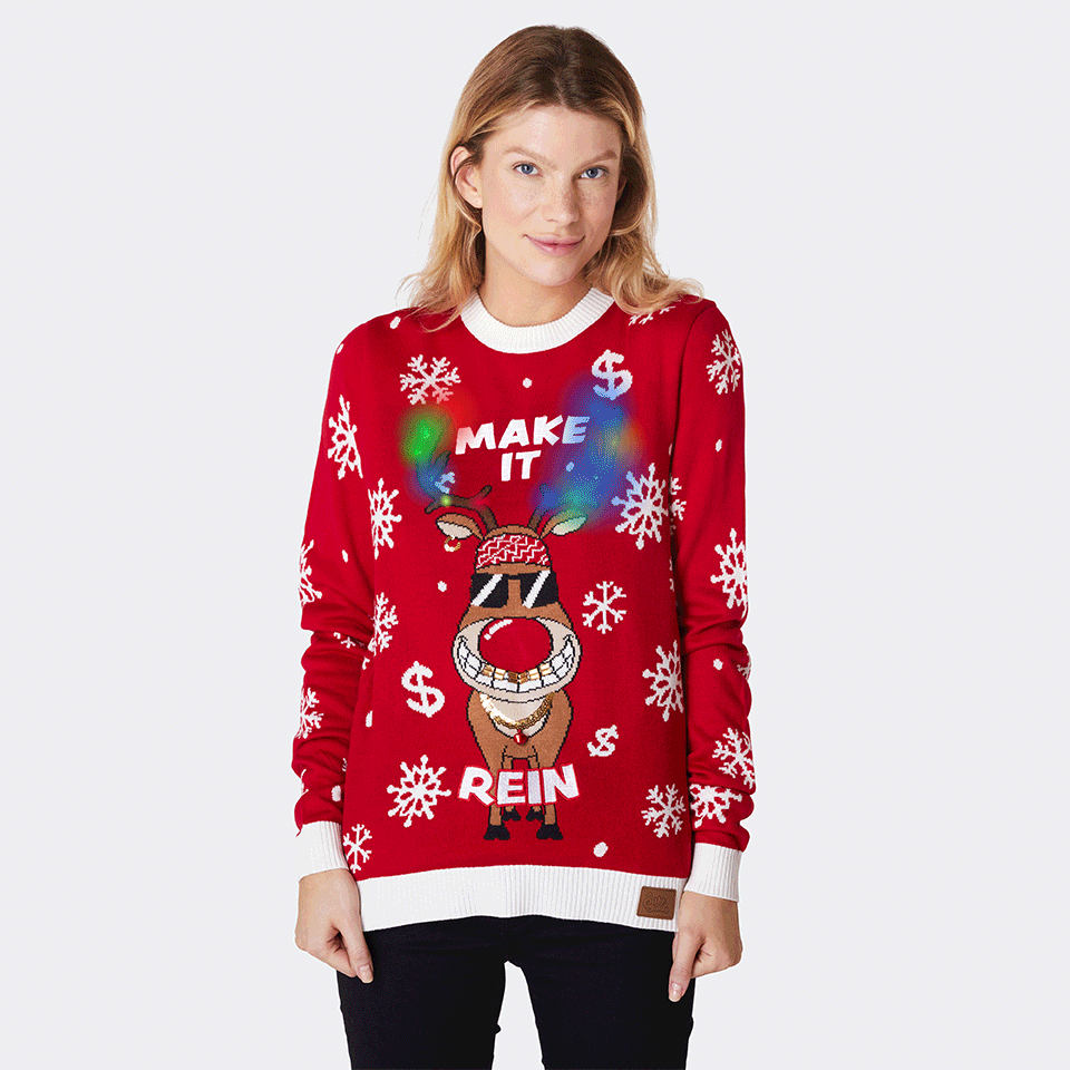 Women's Make it Rein Christmas Sweater