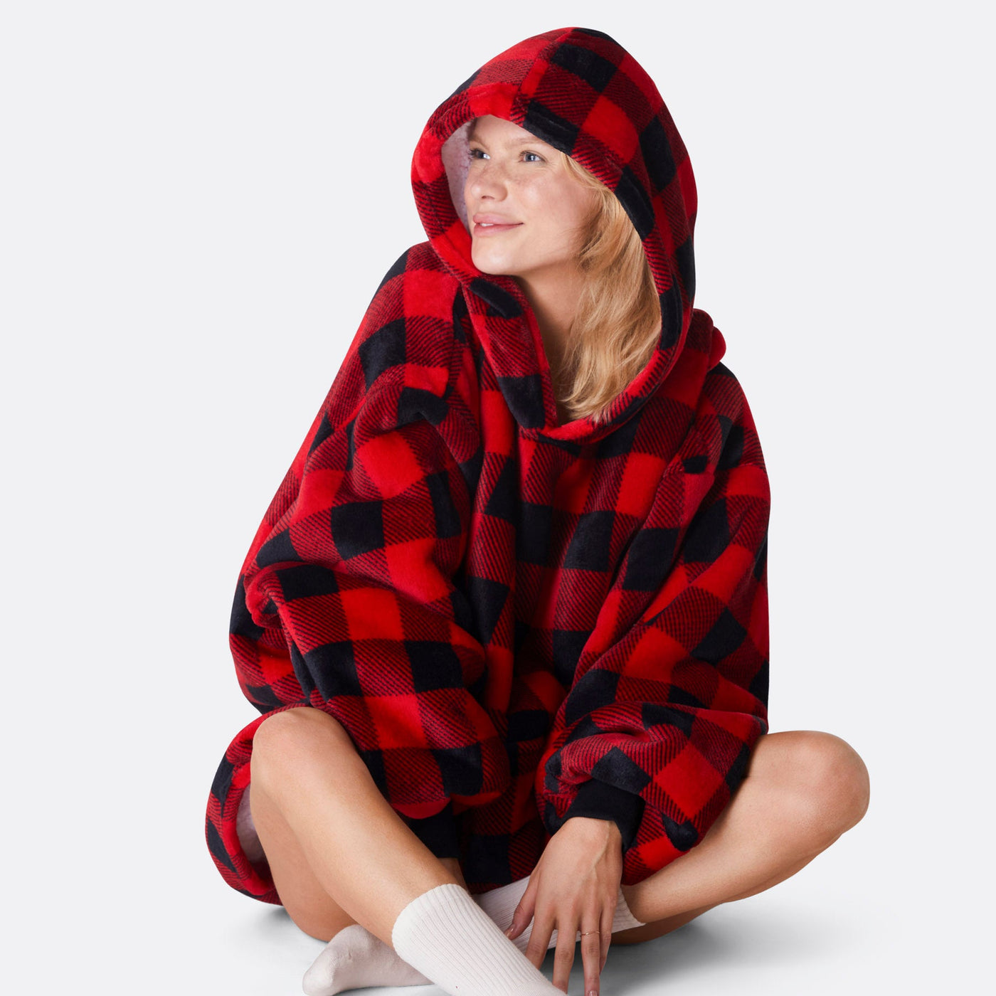 Red Squares HappyHoodie