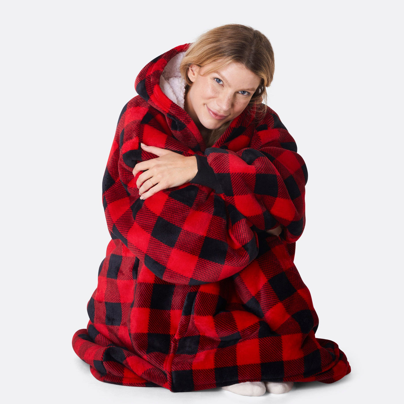 Red Squares HappyHoodie