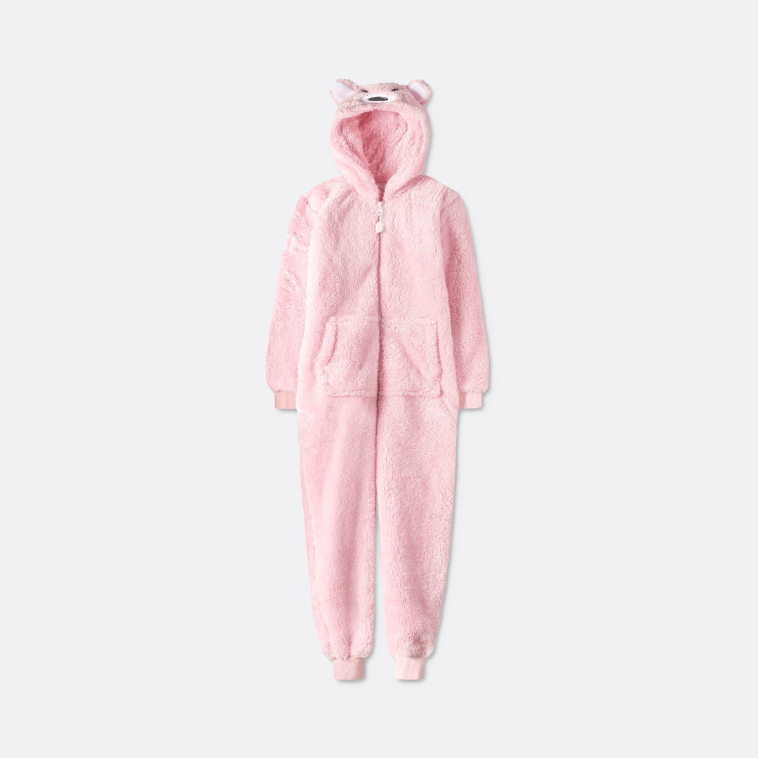 Kids' Pink Teddy Bear Onesie