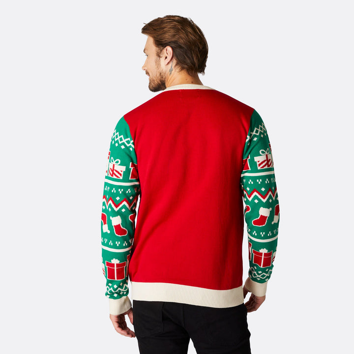 Men's Fireplace Christmas Sweater