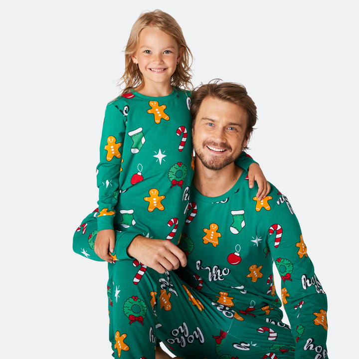 Kids' Green Hohoho Christmas Pyjamas