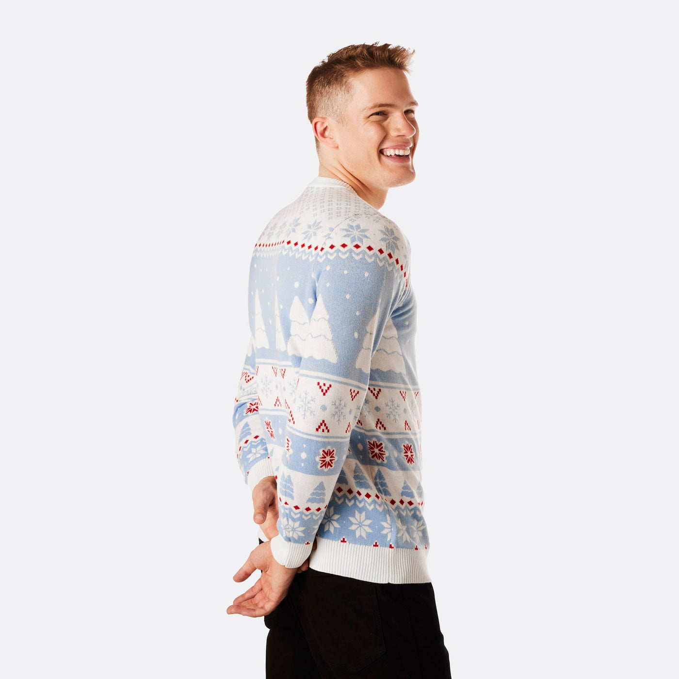 Men's Striped Snowman Christmas Sweater