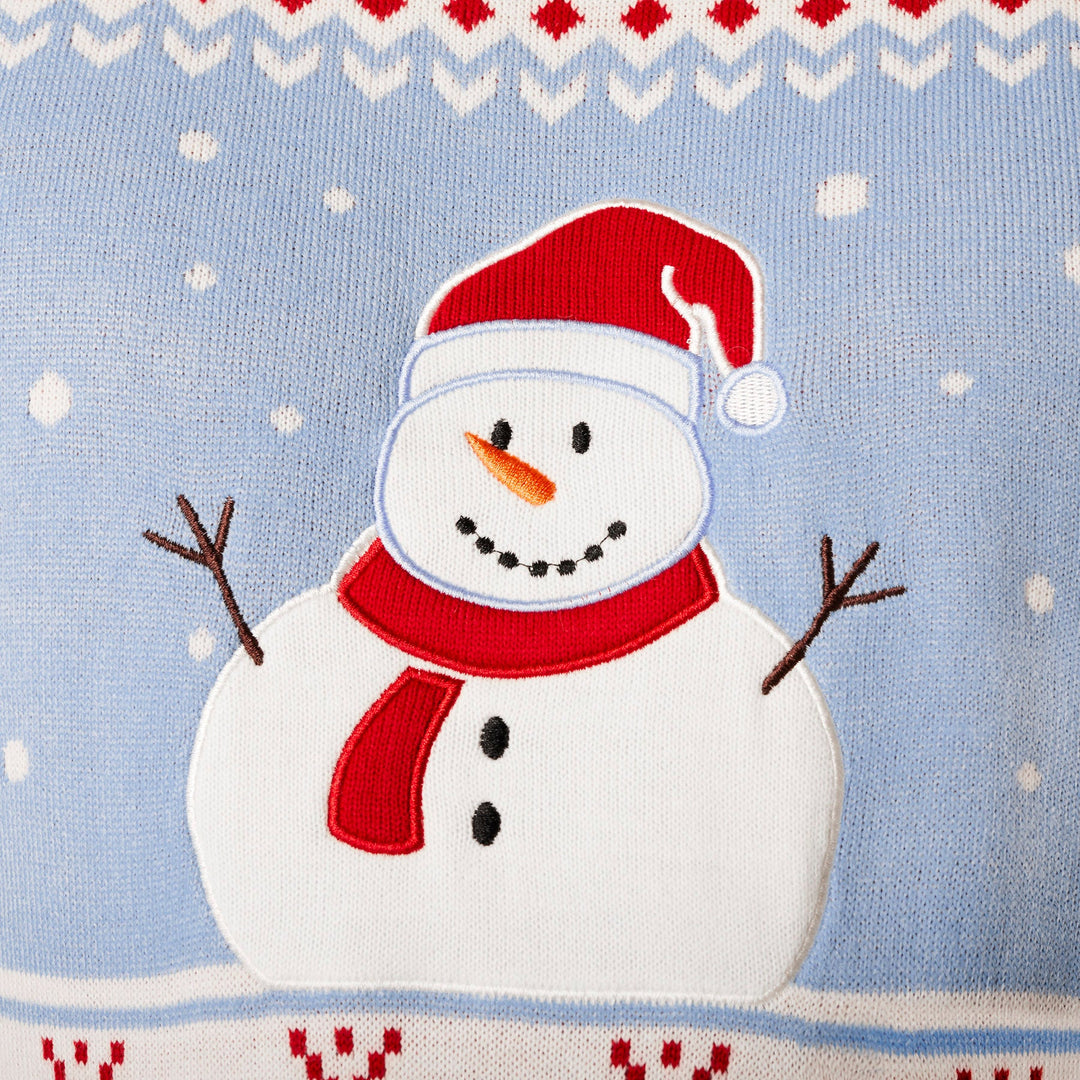 Women's Striped Snowman Christmas Sweater