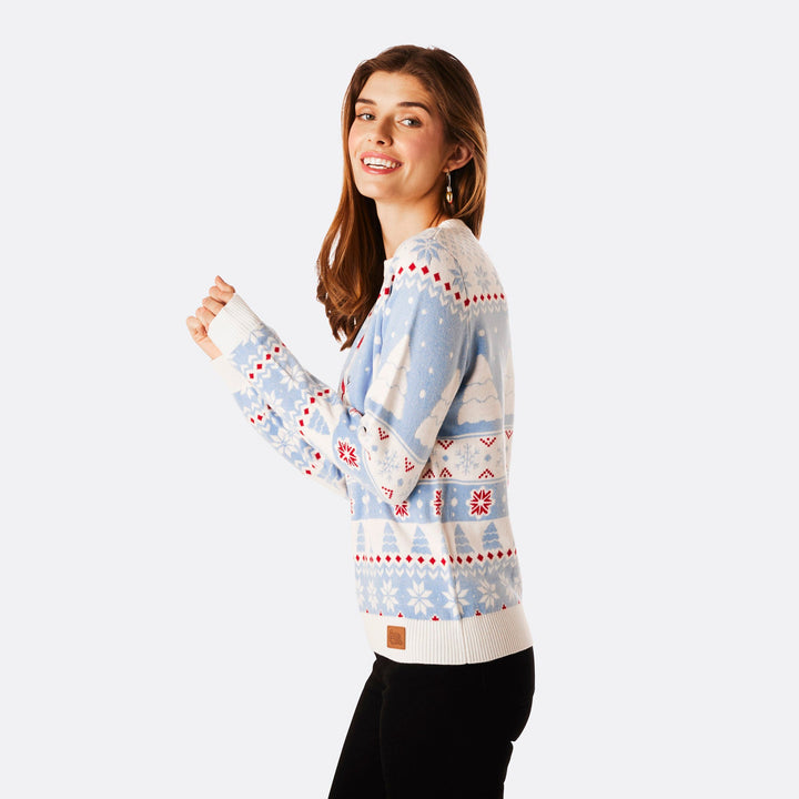 Women's Striped Snowman Christmas Sweater