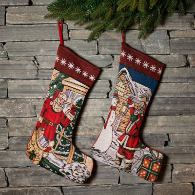 Santa and Snowman Christmas Stocking