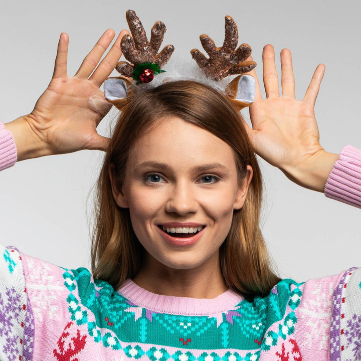 Sequin Reindeer Headband