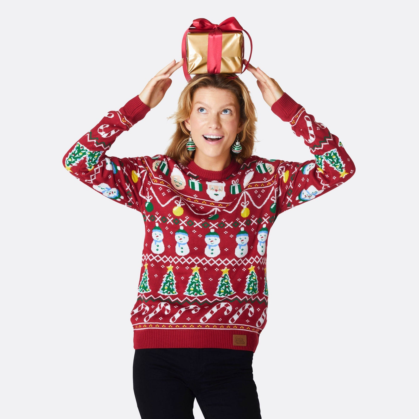 Women's Striped Red Christmas Sweater