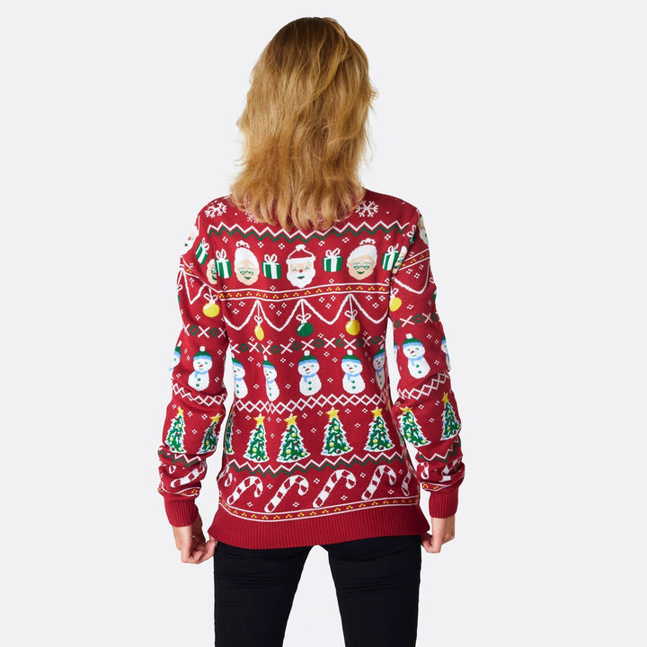 Women's Striped Red Christmas Sweater