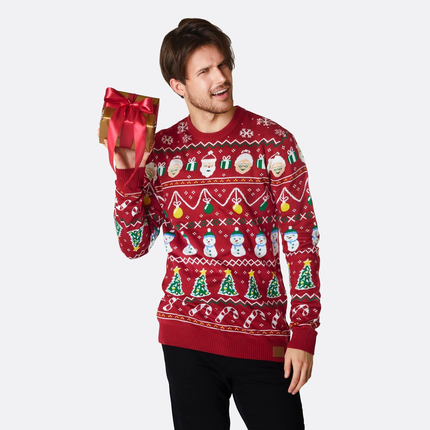 Men's Striped Red Christmas Sweater