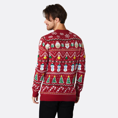 Men's Striped Red Christmas Sweater