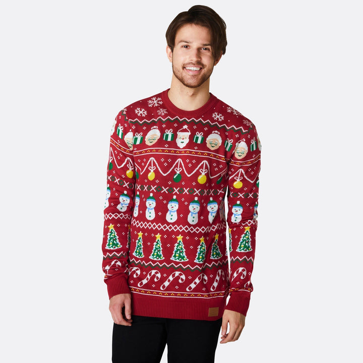 Men's Striped Red Christmas Sweater