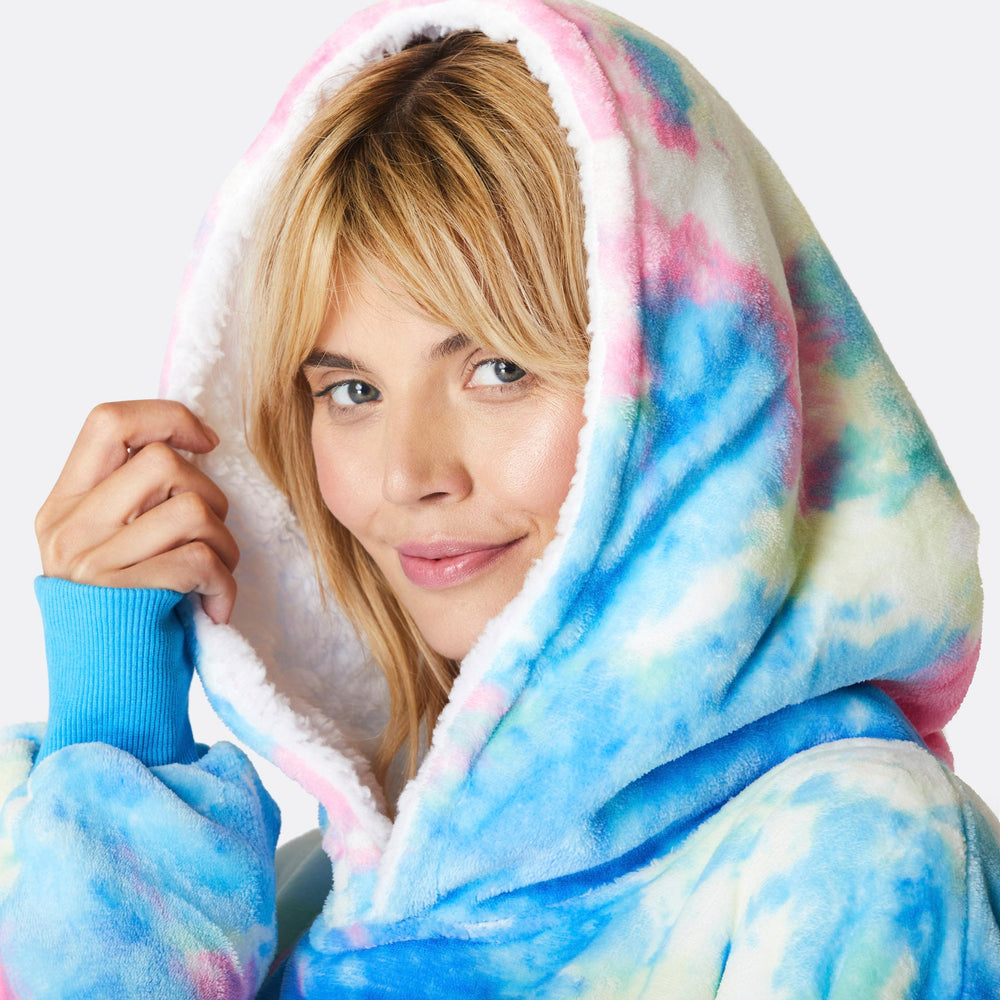 Tiedye Cyan HappyHoodie