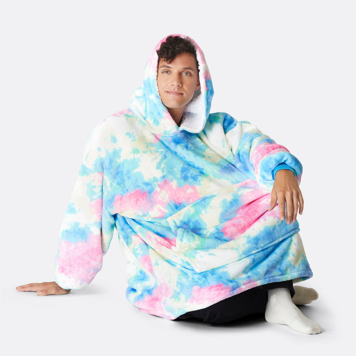 Tiedye Cyan HappyHoodie