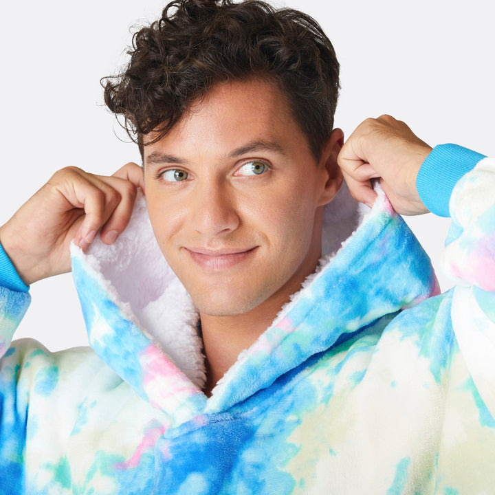 Tiedye Cyan HappyHoodie