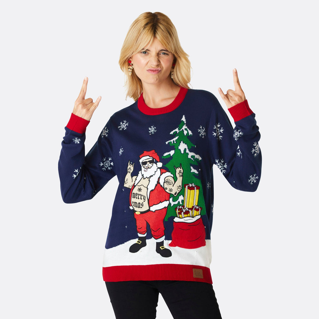 Women's Biker Christmas Sweater