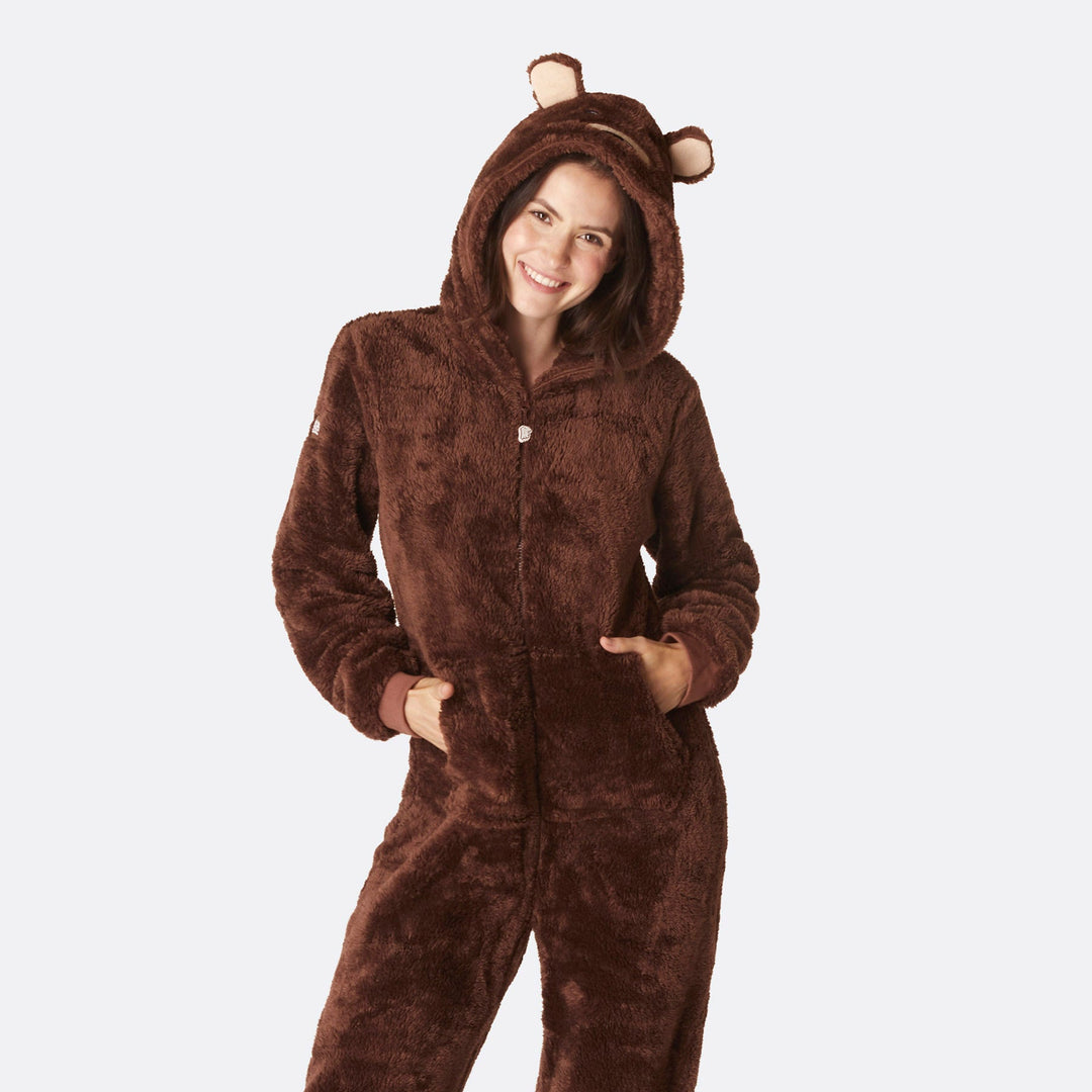 Women's Brown Teddy Bear Onesie