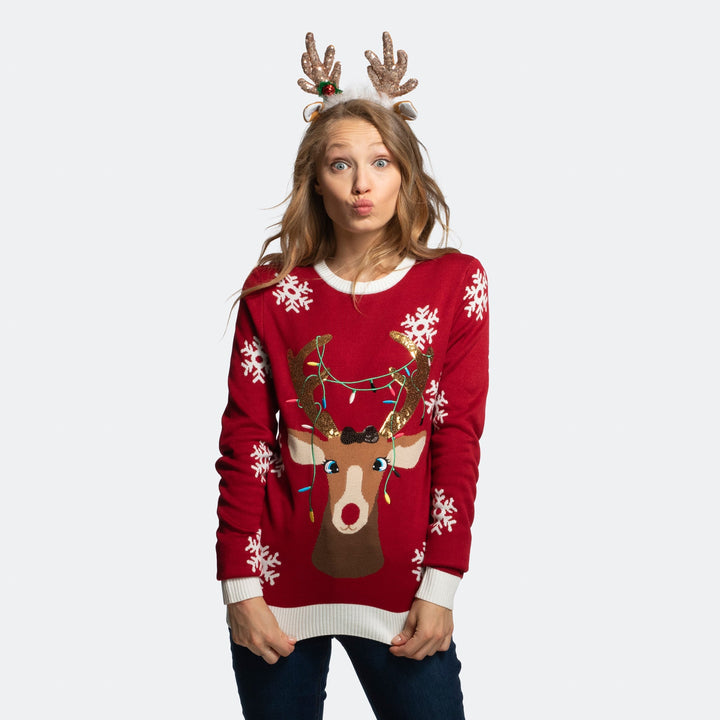 Women's Cute Reindeer Christmas Sweater