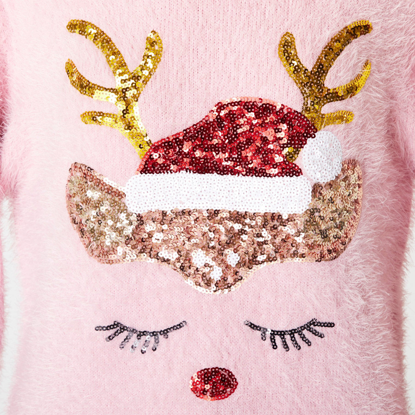 Women's Glitter Reindeer Christmas Sweater